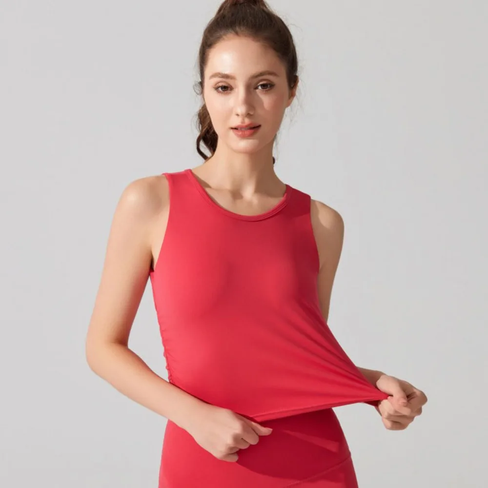 Reggiseno sportivo da donna senza schienale con coppe imbottite integrate Gilet da yoga traspirante per allenamenti primaverili estivi, abbigliamento da palestra e da corsa