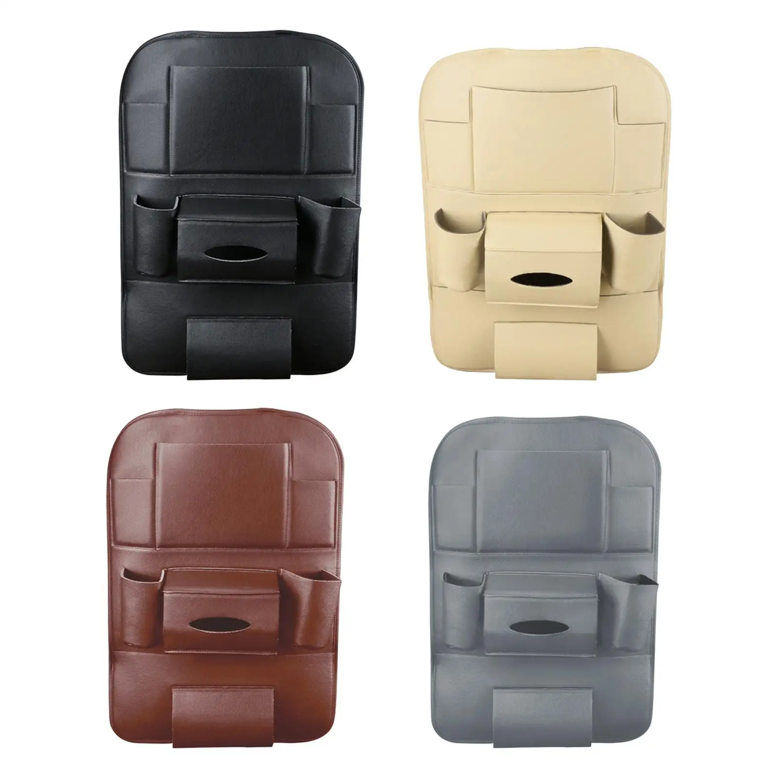 Car Seat Back Organizer PU Leather Phone Holder Umbrella Holder Storage