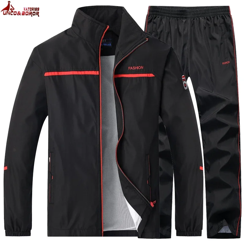 Men\'s Basketball Track Suits 2 Piece Active Jacket and Pant Set Outwear Gym Jogger Sport Running Athletic Tracksuit Men Clothing