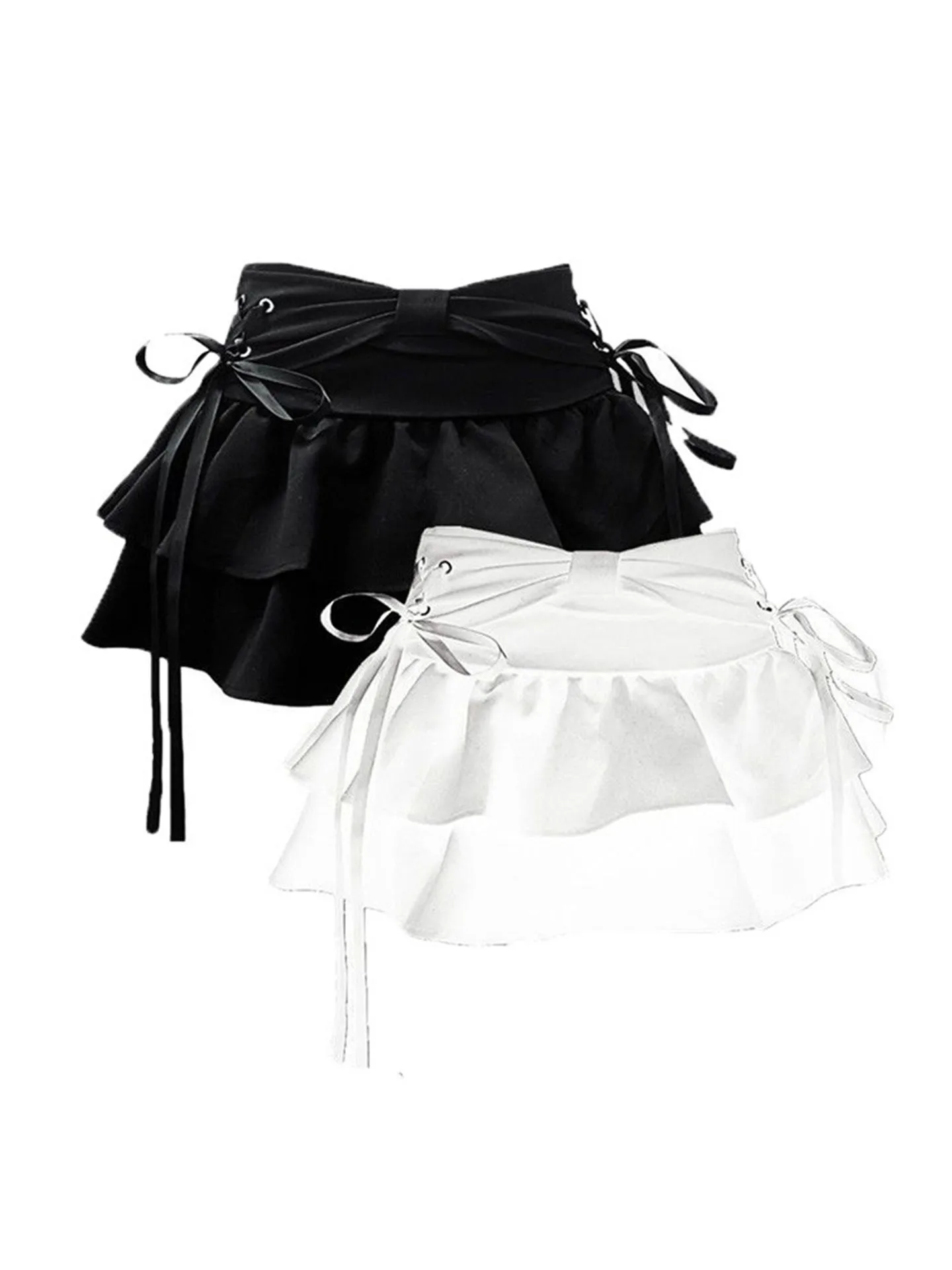 Bla Y2K Millennium Girl Knot f Rock Damen Sommer Pure Desire A-Linie Flauschiger Ort Rock Faltenrock Hose