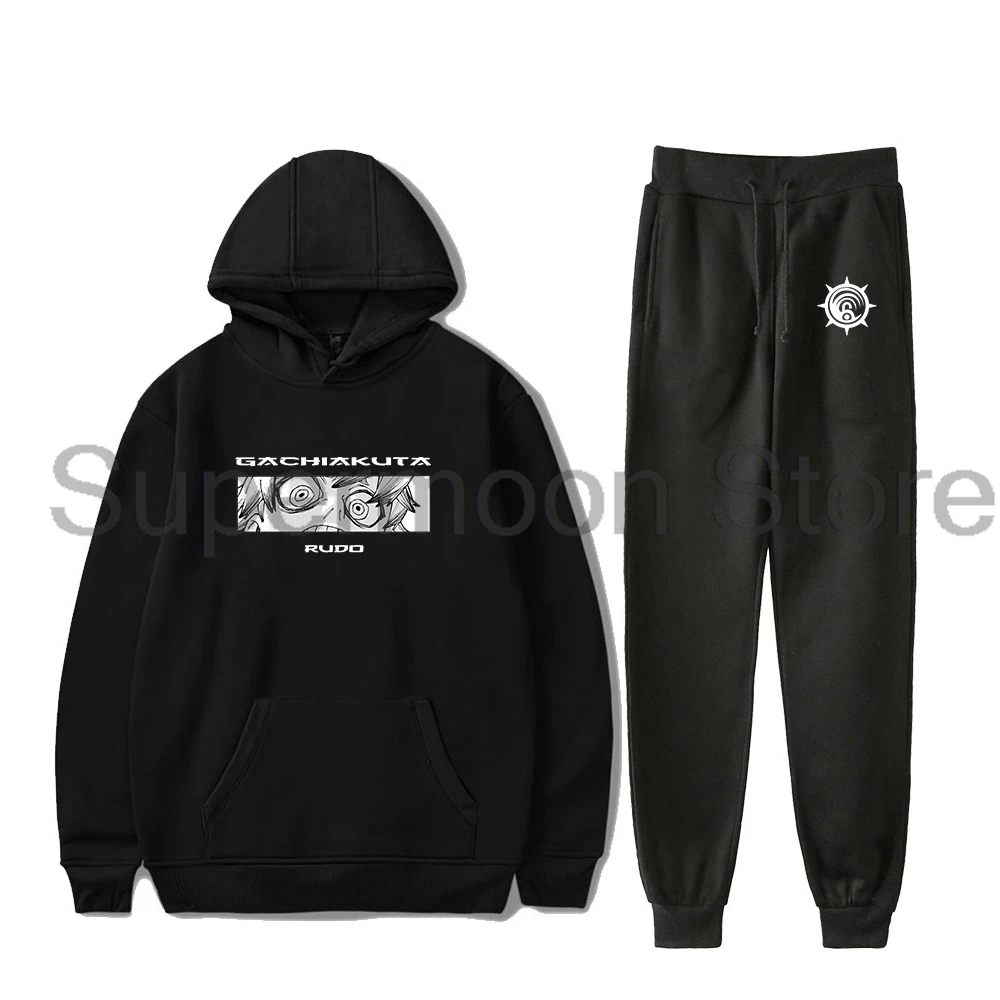 Gachiakuta anime rudo merch hoodies jogger calças conjunto de duas peças moletom + moletom feminino masculino harajuku conjuntos de roupas
