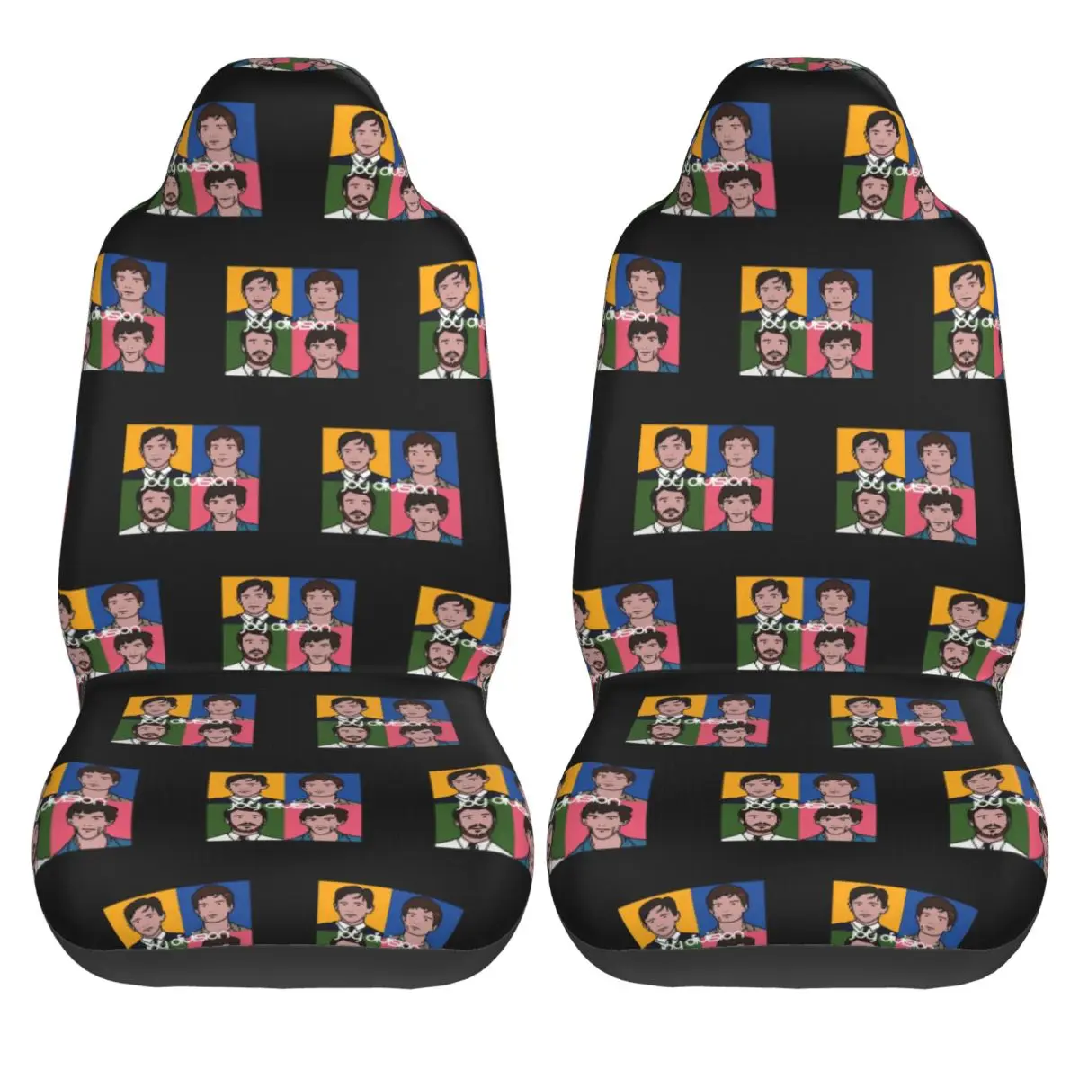 

Чехлы на автомобильные сиденья Unknown Pleasures Band J-Joy Division, чехлы на автомобильные сиденья из полиэстера, растягивающиеся, 2 шт., полное покрытие