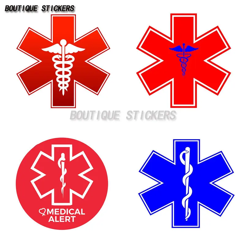 Personalized medical alarm car sticker waterproof PVC sticker car motorcycle decorative accessories scratch resistant sticker