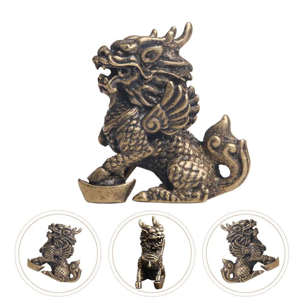 

Brass Kylin Statue Home Office Decor Desktop Accessory Delicate Ornament Gift For New Year Christmas Household Desktop