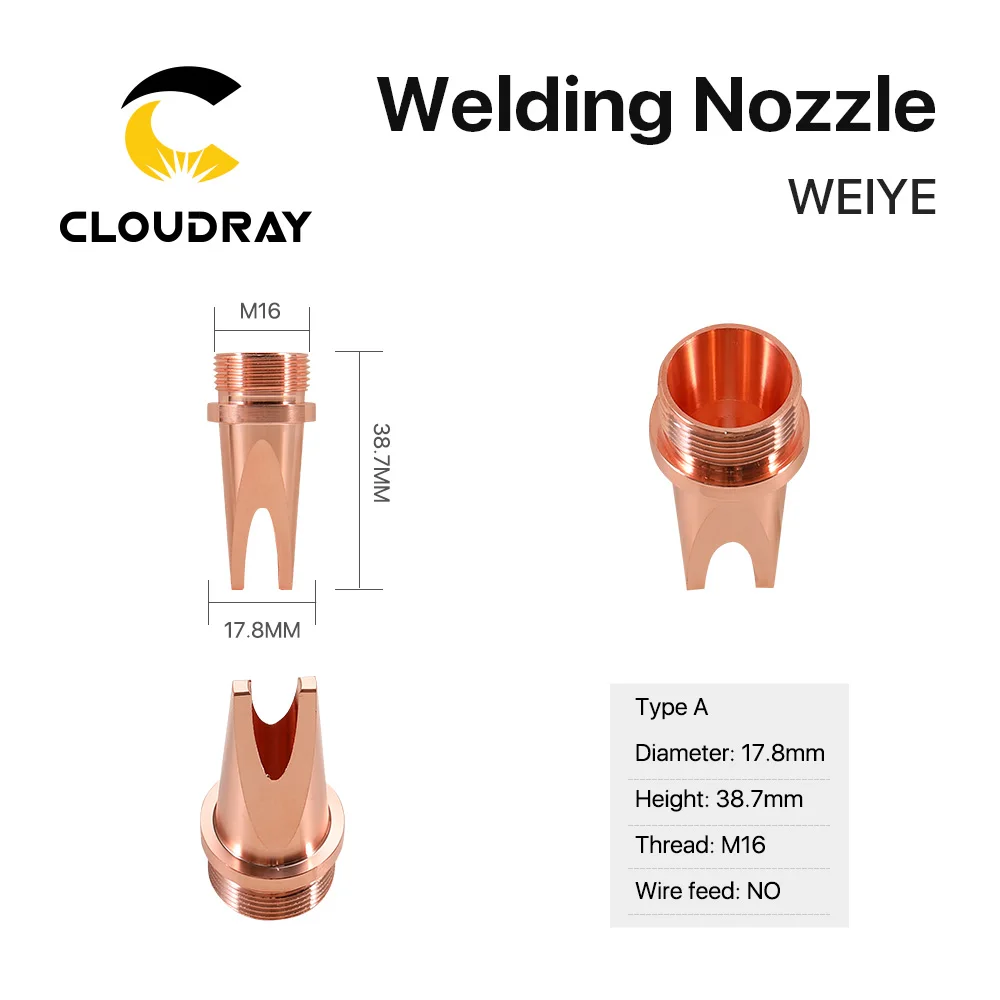 Cloudray Laser Welding Nozzle M16 Thread  Diameter 17.8mm with Wire Feed for 1064nm Laser Welding Machine