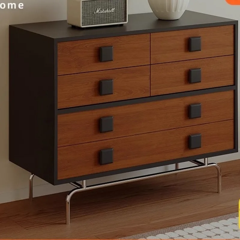 Средневековый сундук из цельного дерева, простая гостиная у стены, обеденный боковой шкаф, небольшая квартира, шкафчик для хранения в стиле ретро.