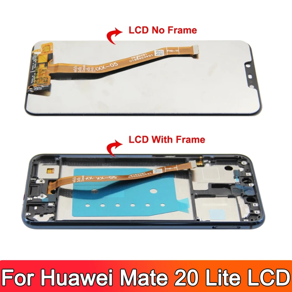 6.3\'\' AMOLED For Huawei Mate 20 Lite LCD Display Touch Screen Digitizer Replacement For Mate 20 lite LX1 LX2 Display With Frame