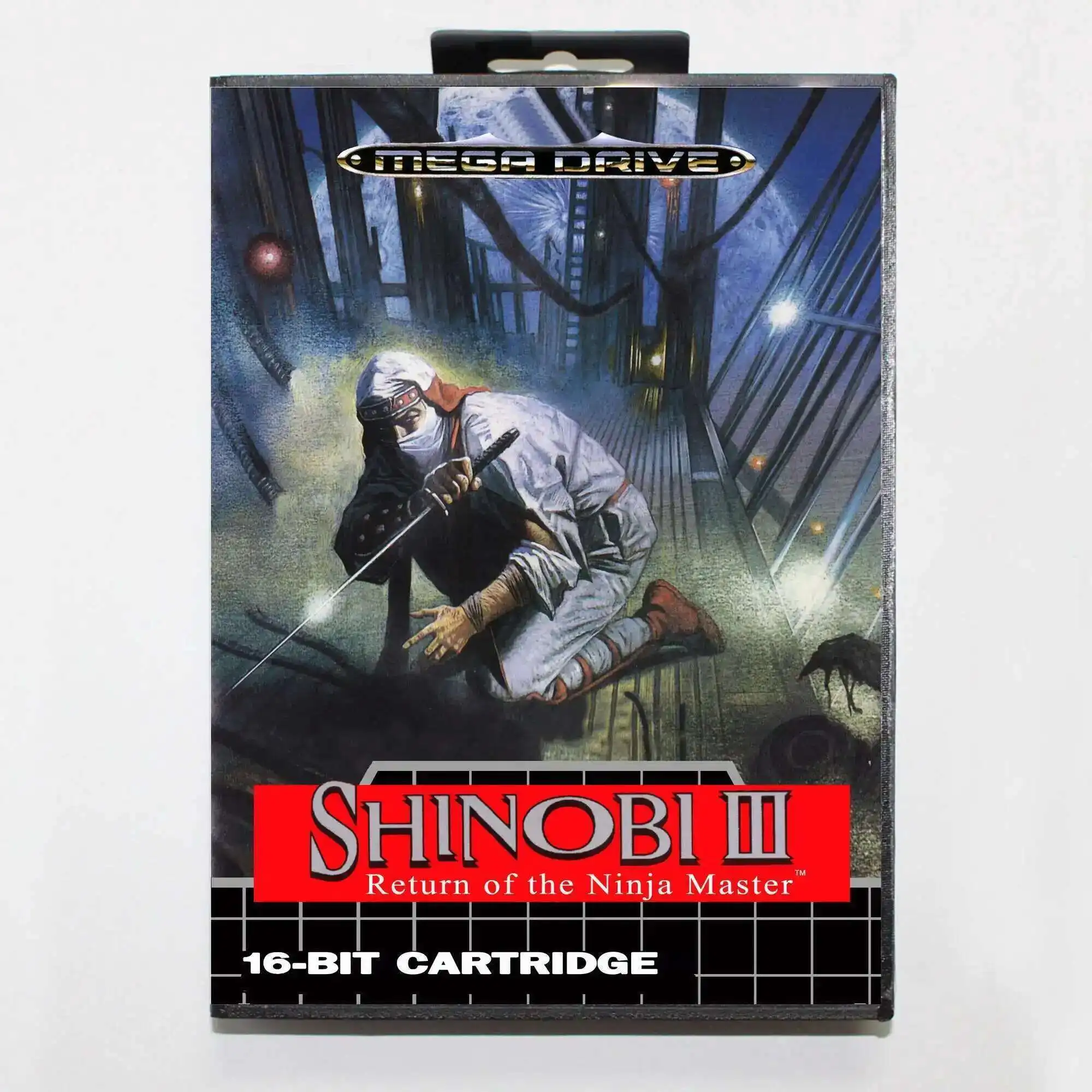بطاقة لعبة Shinobi 3 مع صندوق يورو ، لنظام sega megadrive genesis 16 بت