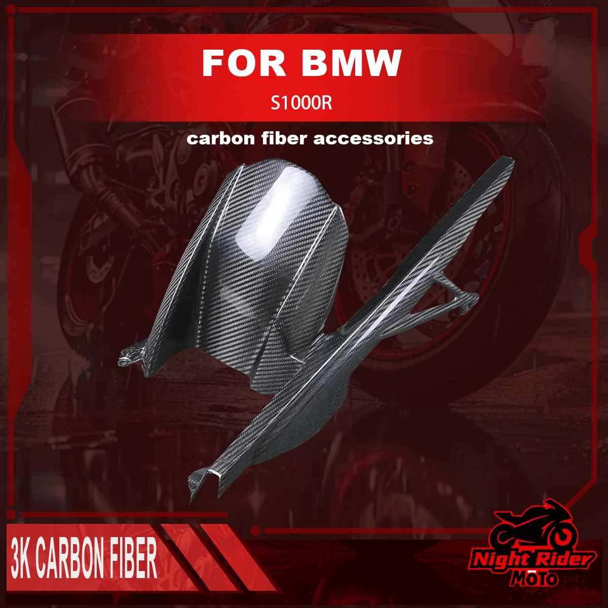 

100% 3K Pure Dry Carbon Fiber Motorcycle Accessories Fender Fuel Tank Guard Winglets Fairing Kit For BMW S1000R 2021--2024