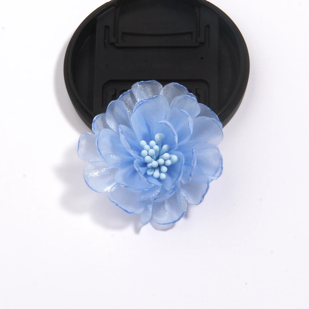 5cm Artificial Flower Handmade Chiffon Fabric Patch Applique for Hair Clips Clothing Hats Bags DIY Decorative Accessories view 3