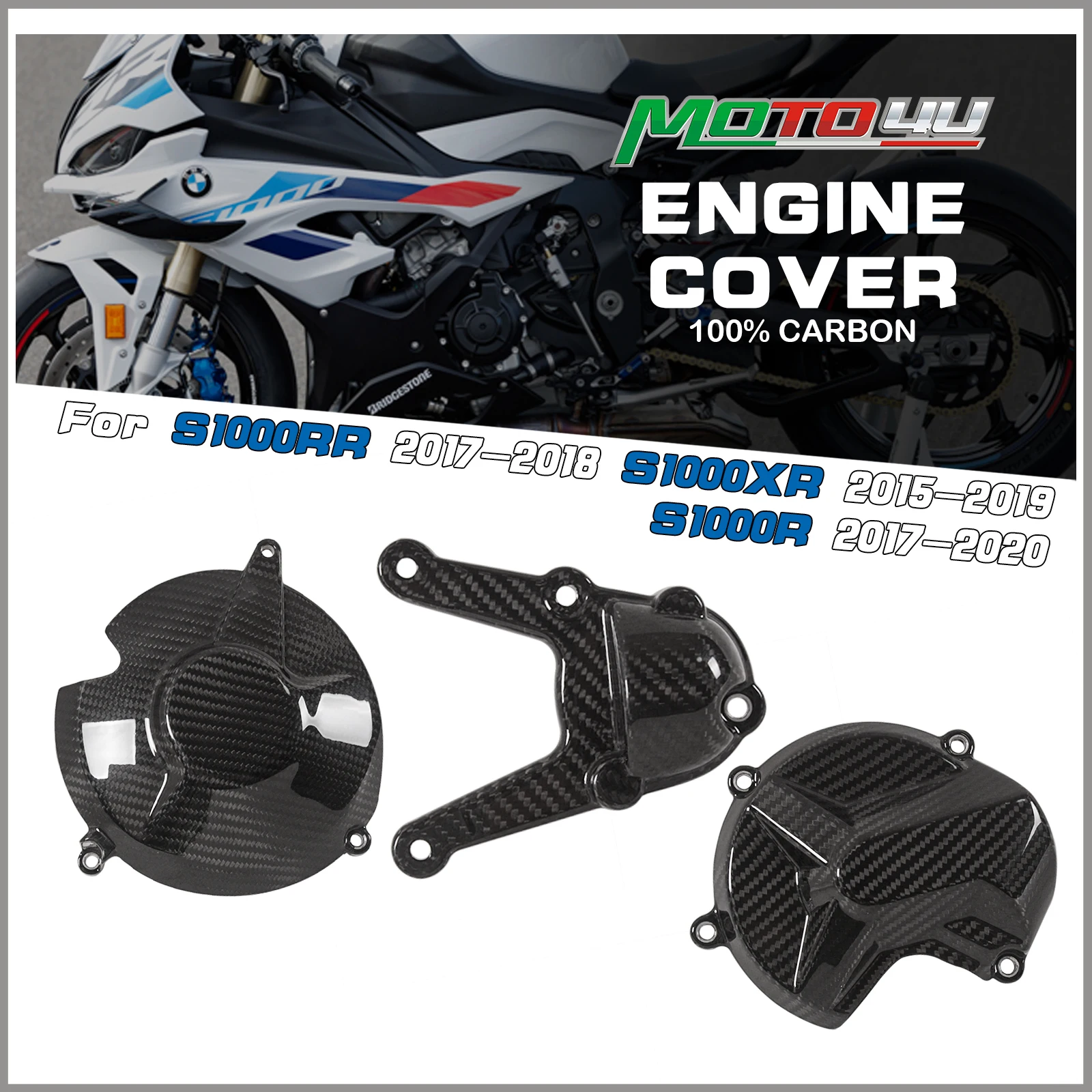 

For BMW S1000RR S1000 RR S1000XR 2017 2018 100% Real Carbon Fiber Engine Cover Set Case Protection Right/Left