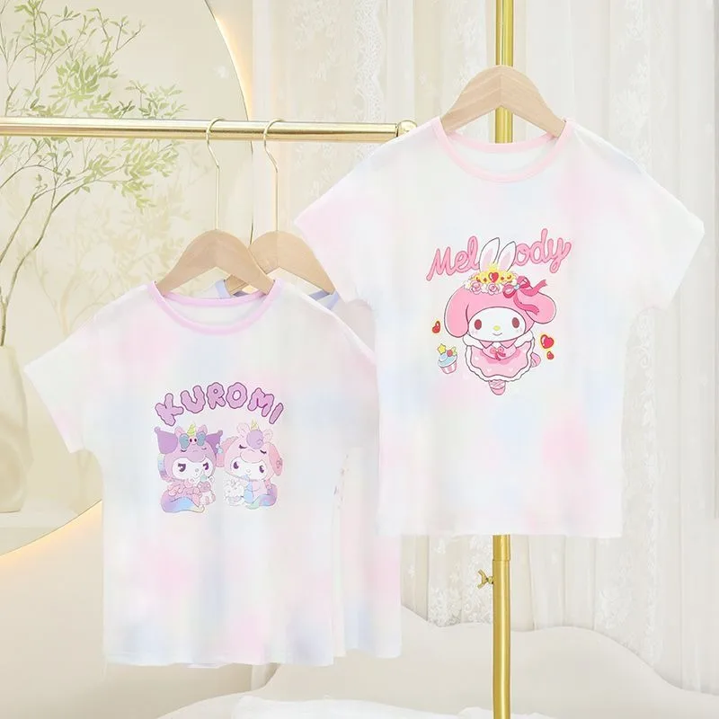 سويت ماي ميلودي أنيمي Kawaii سانريو قميص غير رسمي قصير الأكمام لطيف التجفيف السريع قصيرة الأكمام هوديي الملابس الهدايا