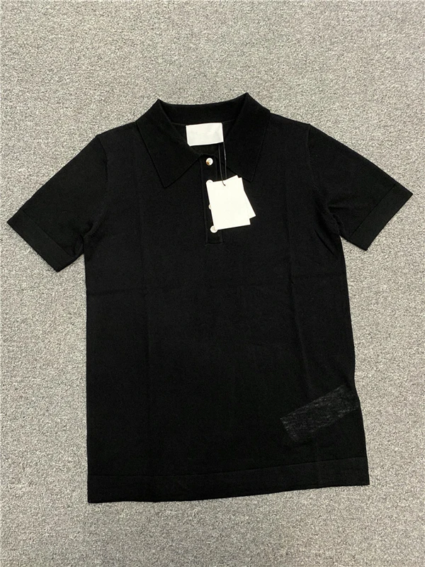 Dave&Di Tshirts Casual Top Commuting Versatile Merino Wool POLO Shirt Short Knitted Sleeved Top Women 2024