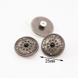 10PC 26MM Black Turquoise Sun Star Retro Silver Floral Rope Leathercraft Conchos