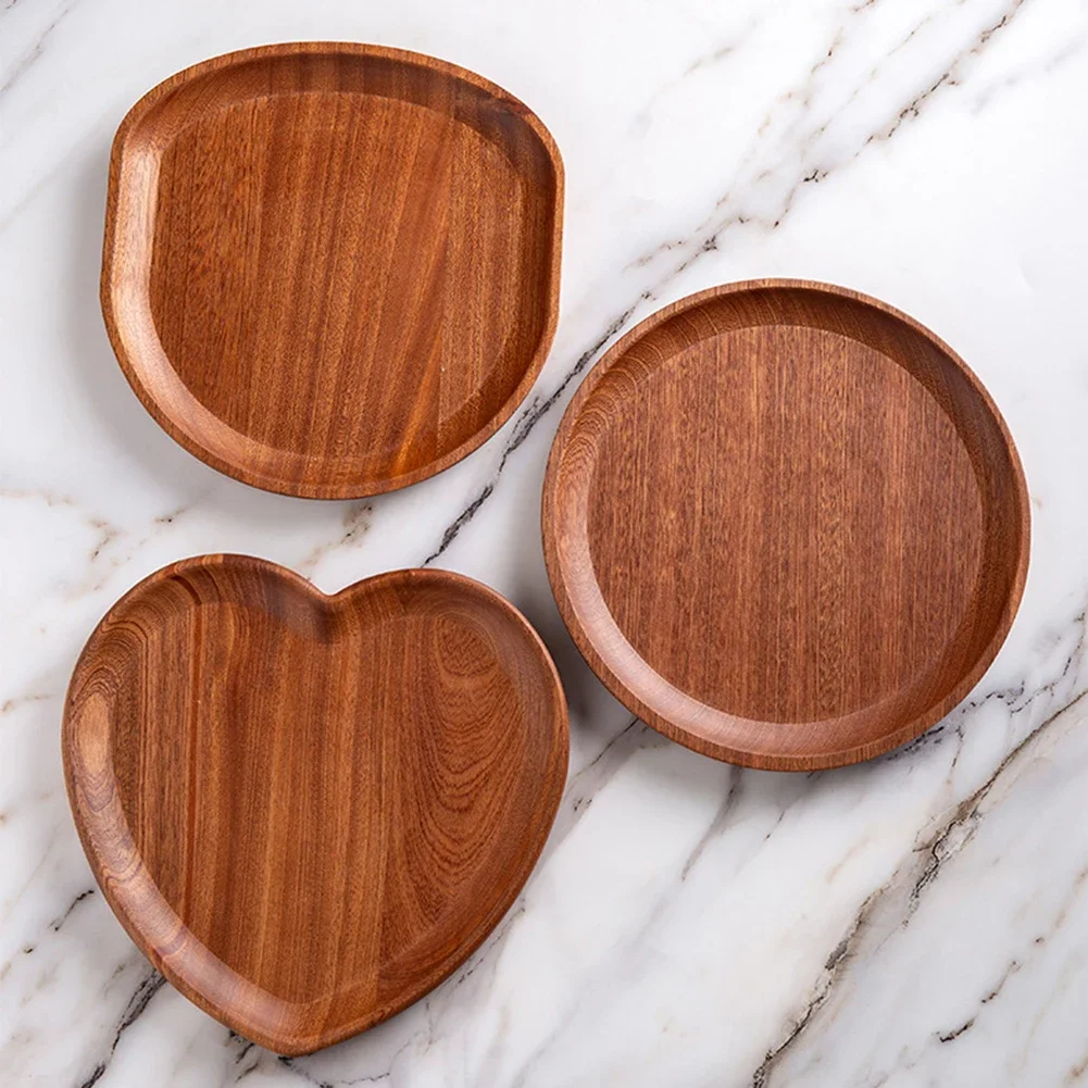 

1pcs 21x20.5/21.5x21.5/22x22cm Wooden Serving Tray Tea Platter Dinner Plates Fruit Dishes Charcuterie Board