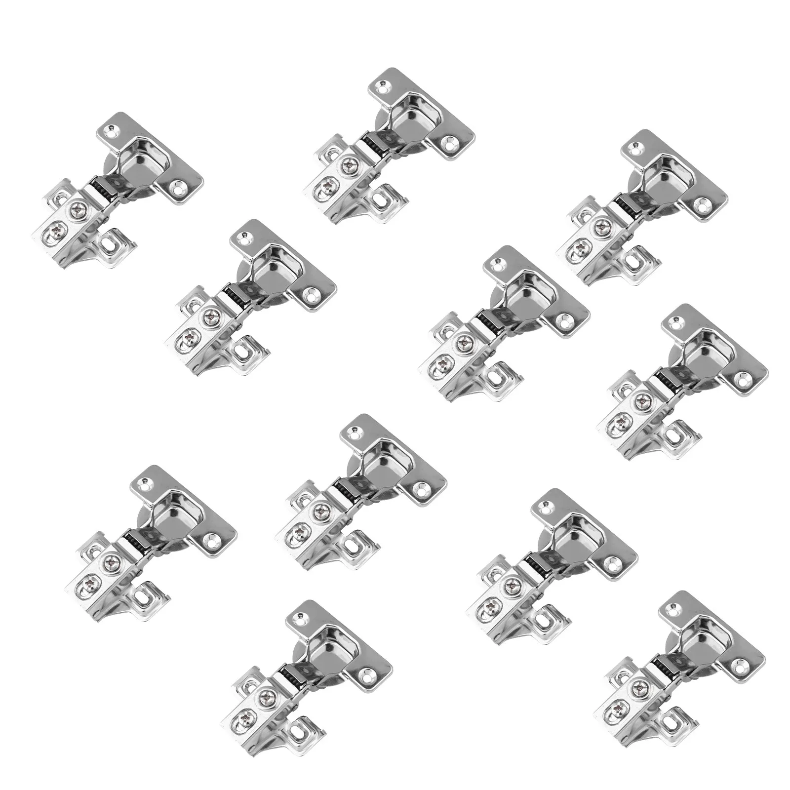 10Sets Premium Stainless Steel Soft Close Hydraulic Hinges for Cabinets 90 Degree Opening Half Inch Overlay Heavy Duty 3-Way