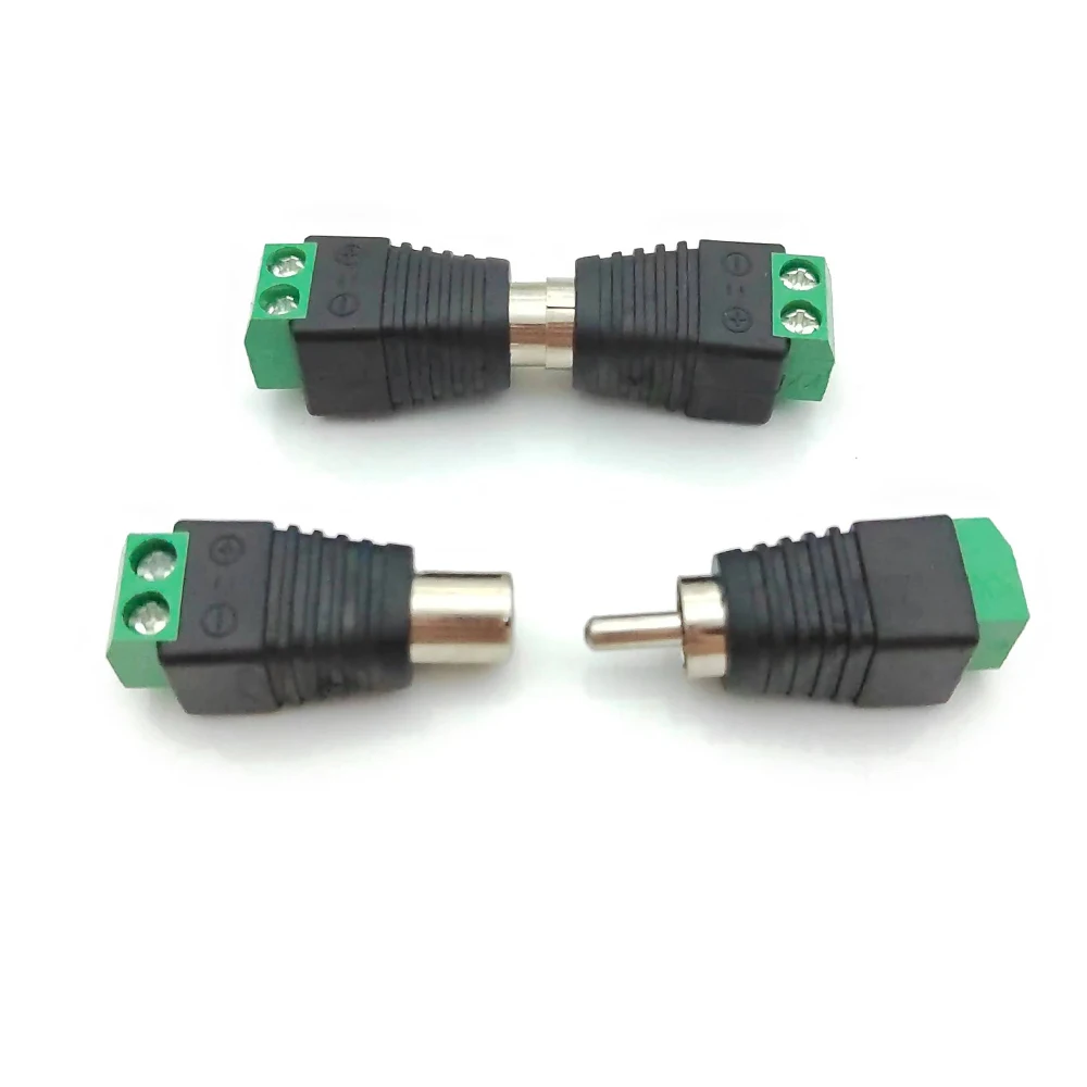 3 Stuks Rca Male Plug & Rca Vrouwelijke Jack Terminal Block Adapter Rca Av Terminal Audio Video Cctv Camera Speaker draad Kabel Connector