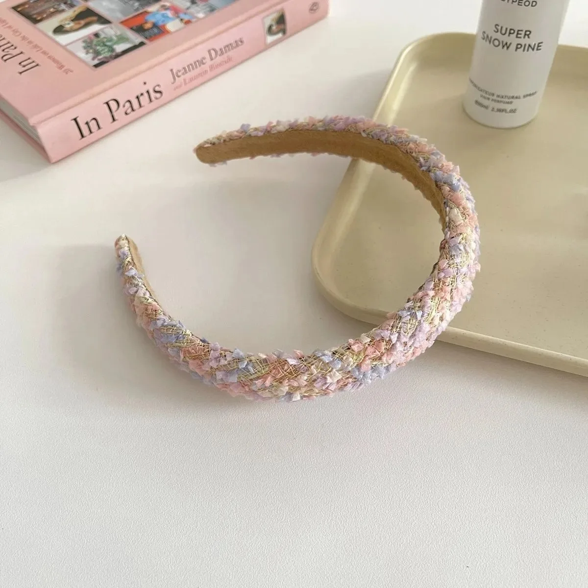 Woolen Woven Headband for Girls Pink Headband Fashion Elegant Color Hair Clip New Early Autumn Hair Accessories for Women