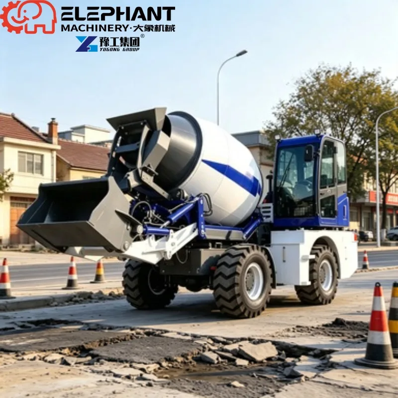 Self Loading Concrete Mixer Truck 0.6-4.5m³ Optional Diesel Power Concrete Transfer Construction Vehicle