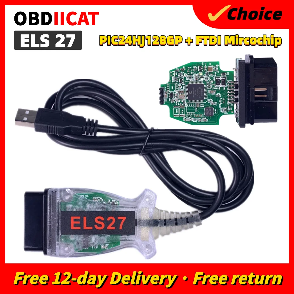 A++ Quality Newest V2.3.8 OBD2 Code Reader ELS27 FORScan Works Green PCB FTDI Chip+PIC24HJ128GP Best quality