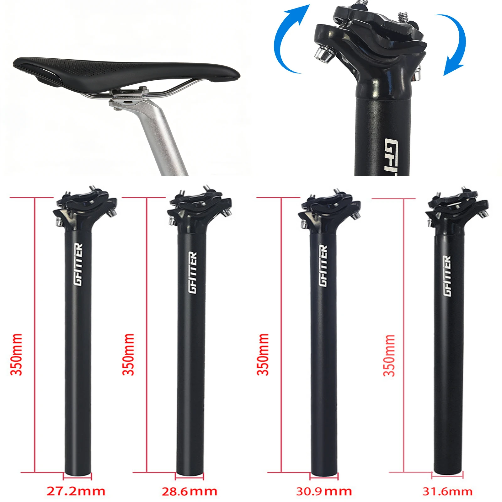 

Bicycle Seat Tube Adjustable Aluminium Sand Blast Rod 27.2 30.9 31.6mm*350mm Ultralight Bike Seat Post Mtb Road Saddlle Seatpost