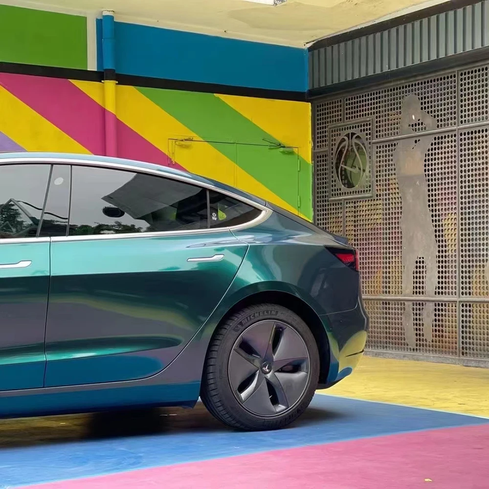 

ПЭТ-подложка, королевская зеленая автомобильная фольга, глянцевая металлическая виниловая плоская автомобильная пленка