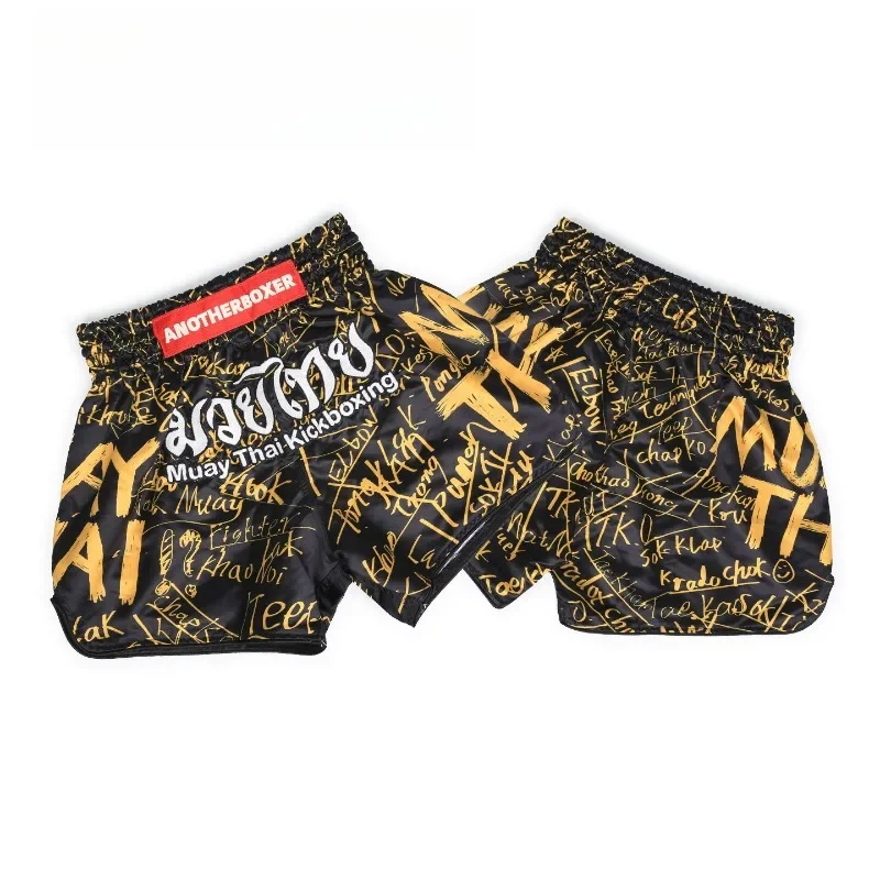 Muay Thai Boxing Shorts for Kids Boys Kickboxing Pants Quick Dry Sports Shorts for MMA Sparring Workout