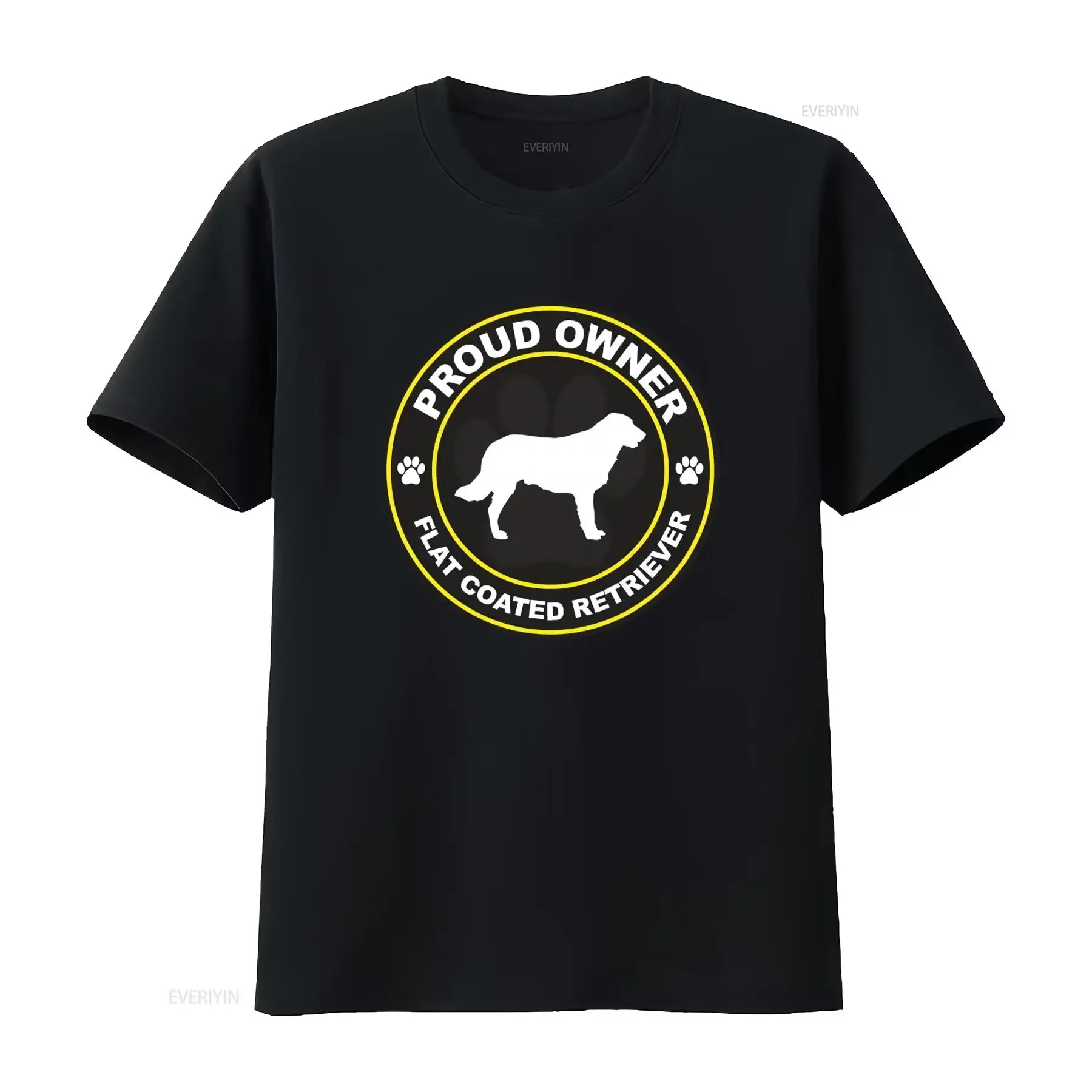 Proud Owner Flat Coated Retriever Dog Canine Pet T Shirt Fashion Casual Top vintage Washed streetwear Stretched Comfortable