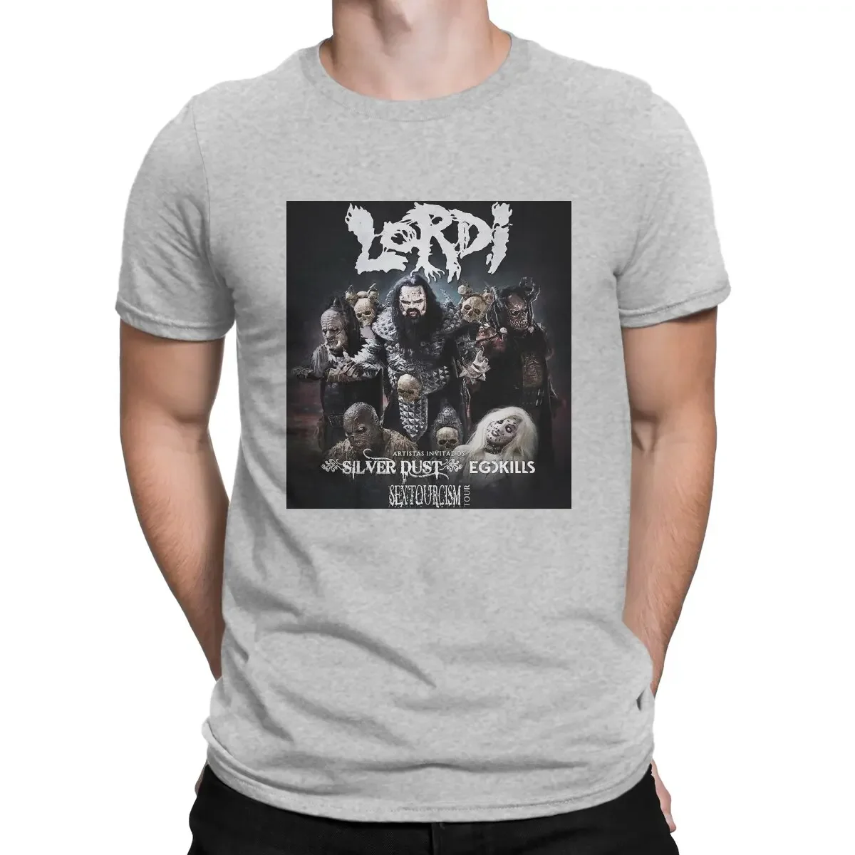 Humor Top Quality Birthday Gifts Skull Man's TShirt Lordi Metal Crewneck Tops 100% Cotton T Shirt men clothing graphic t shirts