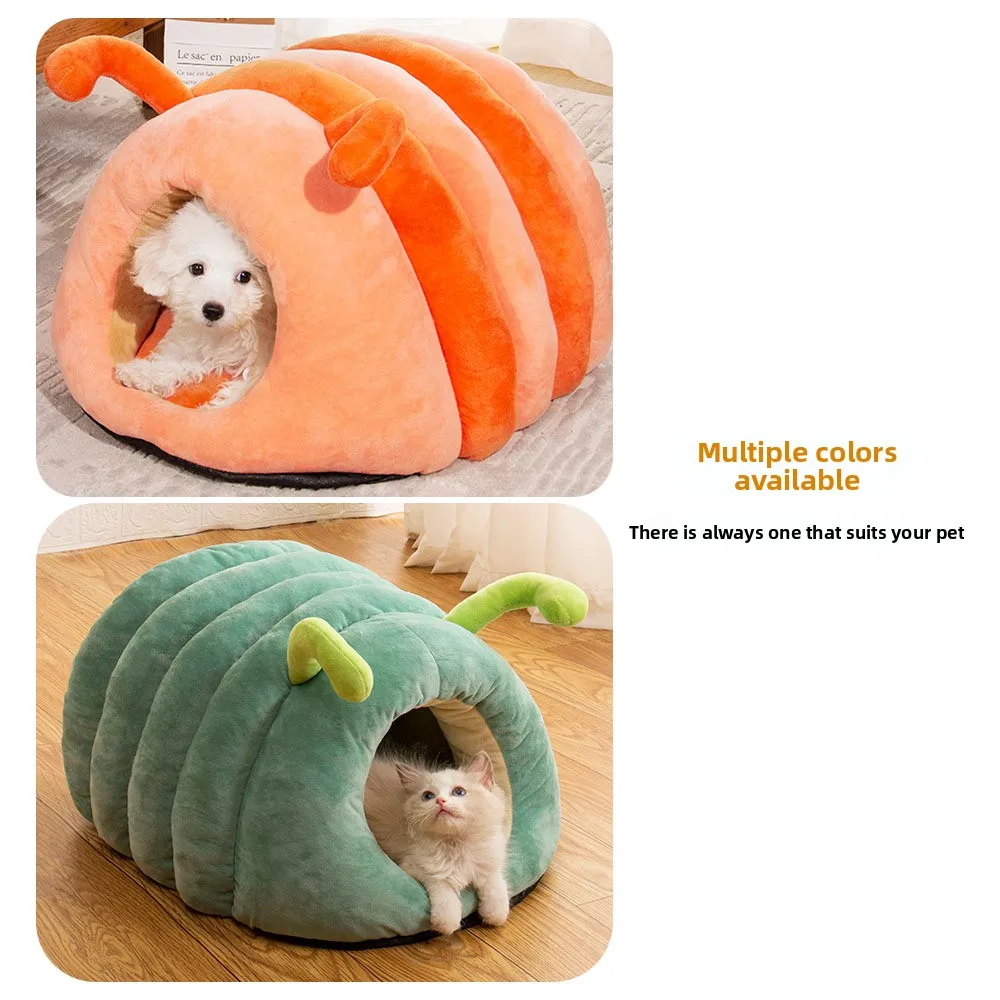 

Caterpillar pet nest winter warm cat nest cute dog house closed non-slip cat bed