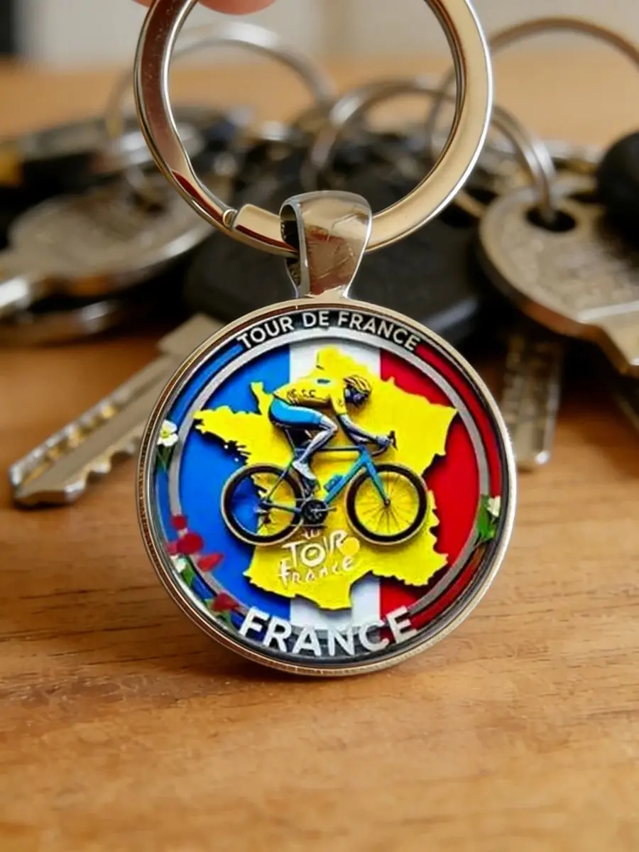 AliExpress NONE 1pc Retro Bicycle Keychain Father's Day Cycling Gift for Dad Biker Bike Charm Bicycle Enthusiasts Riders Tour De France Souvenir