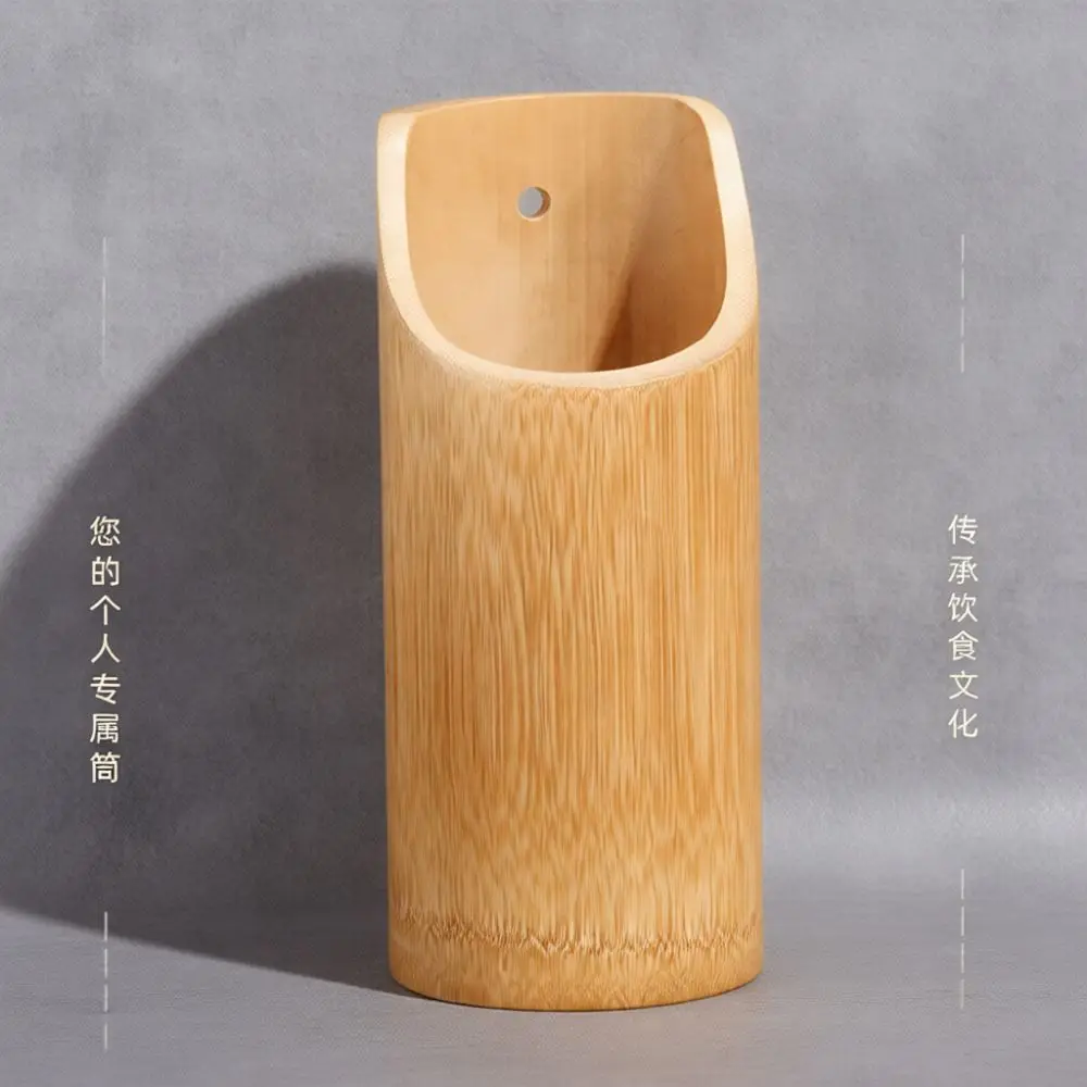 Eco Friendly Wooden Chopsticks Bucket Creative Bamboo Tube For Restaurant Barbecue Shop Business Display Custom Engraving