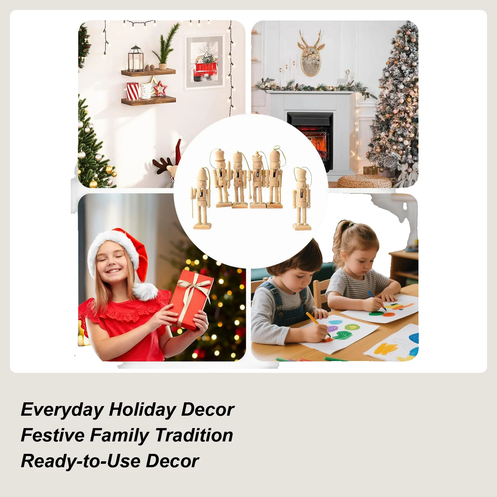 

Декор Щелкунчика, 6 шт., деревянные фигурки, праздничные фигурки Щелкунчика, декор стола для детей и взрослых, настольная полка, шкаф