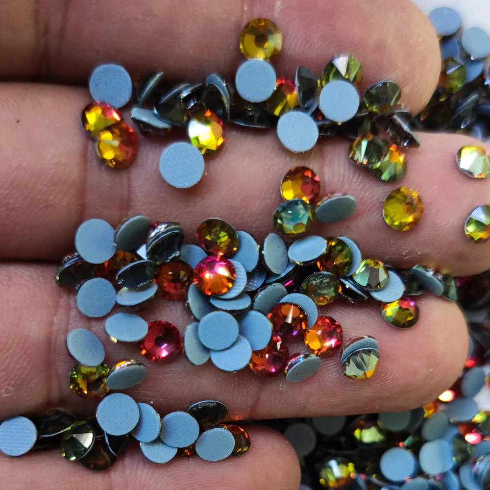 Xirius Red Volcano Crystal Hotfix Rhinestones Strass DIY Glitter Applique for Fabric Clothing Garment Bags Decoration
