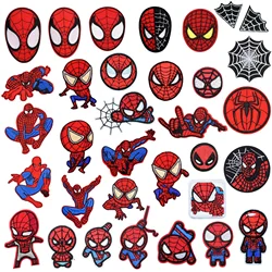 14/20/33Pcs Cartoon supereroi Spiderman toppe da stiro cucire vestiti Jeans patch adesivi per indumenti Anime ricamo applique