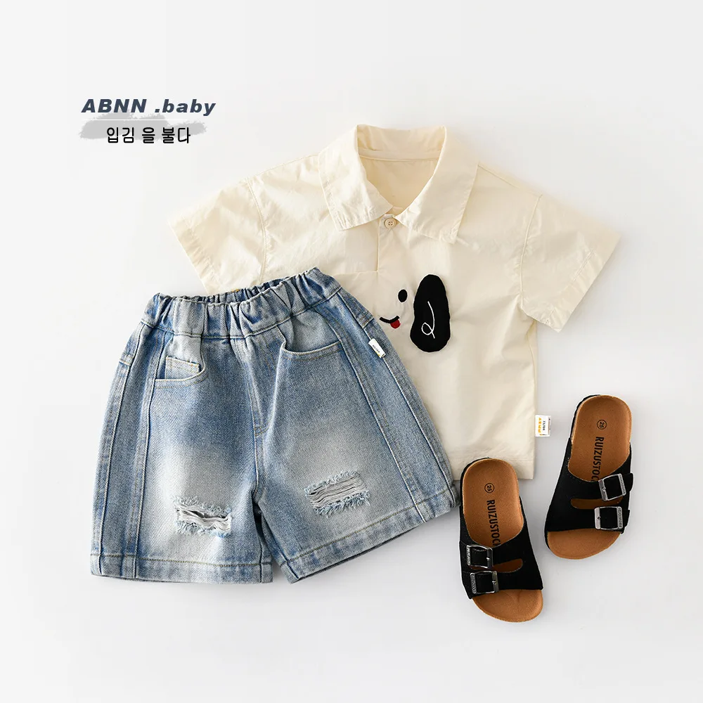 2026 Summer New Baby Girl Denim Shorts Kids Ripped Jeans Toddler Casual Pants Infant Loose Shorts Children Clothes