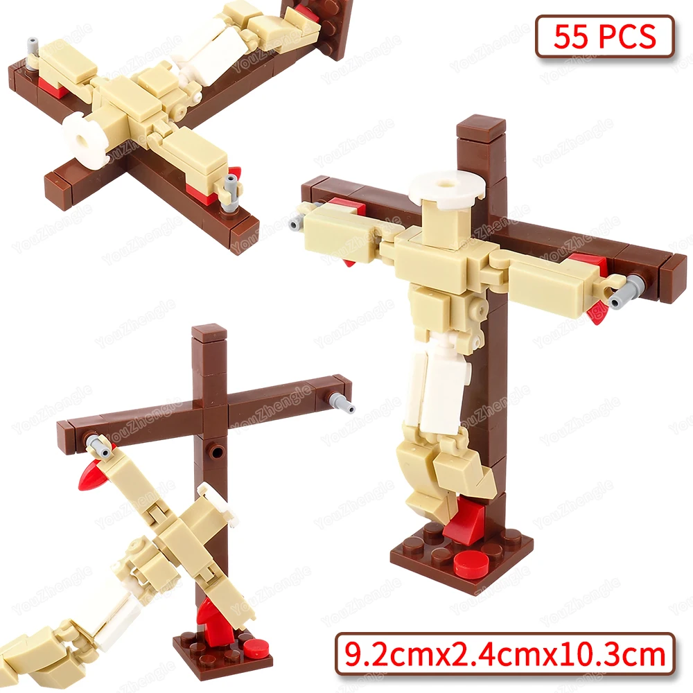 

Suffering Crucification Redemption Guardianship Cross Building Block MOC Figures Model Parts Assembled Scene Decorations DIY Toy