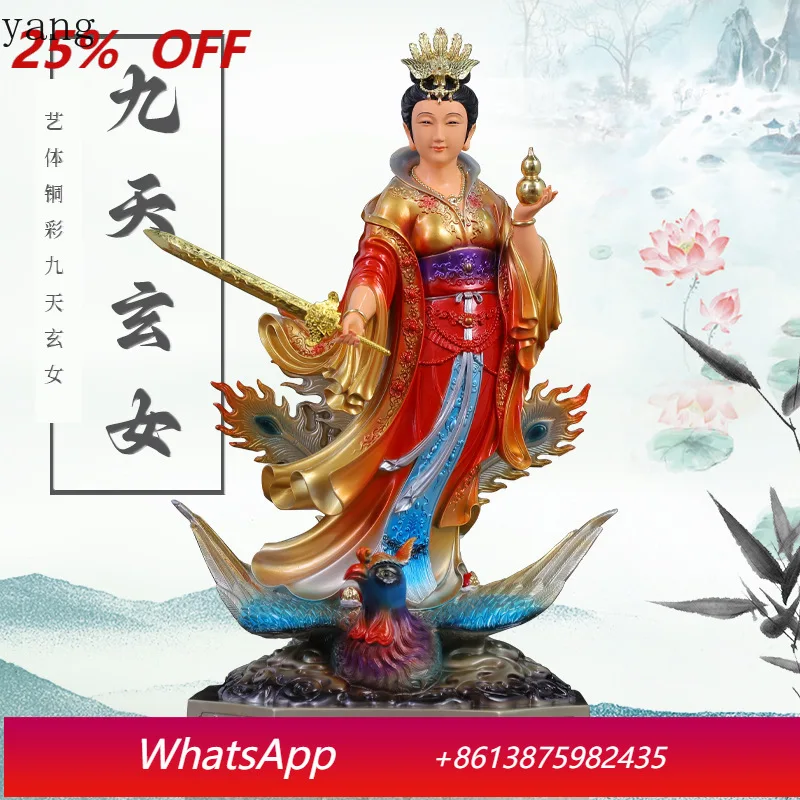 Estatua de dios doméstico CX personalizada para el culto en el hogar, Muting Nuwa Empress Taping the Wind Jiutian Xuannu