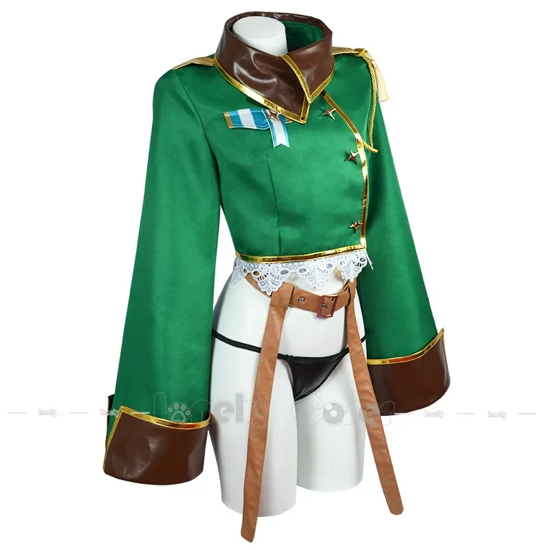 Araga Kiwi Cosplay Costume Anime Gushing Over Magical Girls Wig Leopard Military Uniform Hat Shoes Enormeeta Halloween Girls