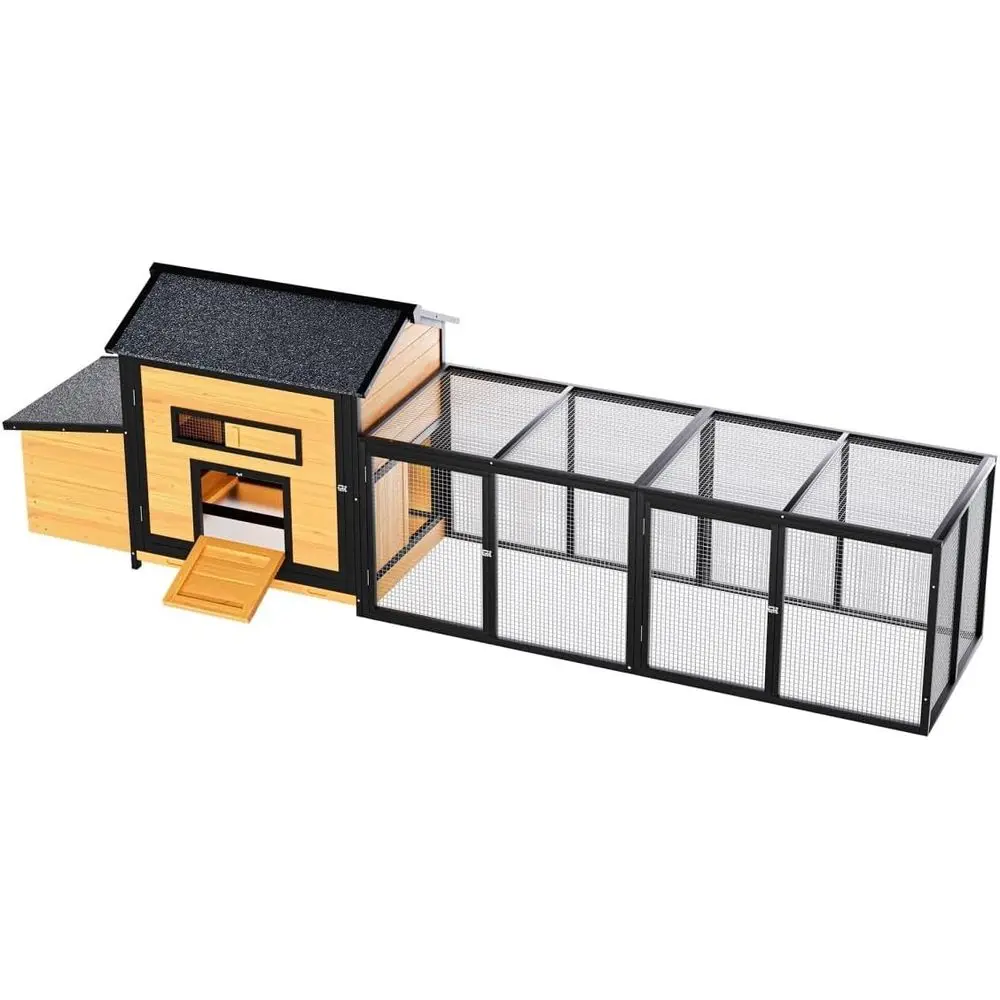 

Просторный деревянный курятник на 118 птиц с гнездовым ящиком, съемным поддоном и крышей для надежного содержания домашней птицы на заднем дворе