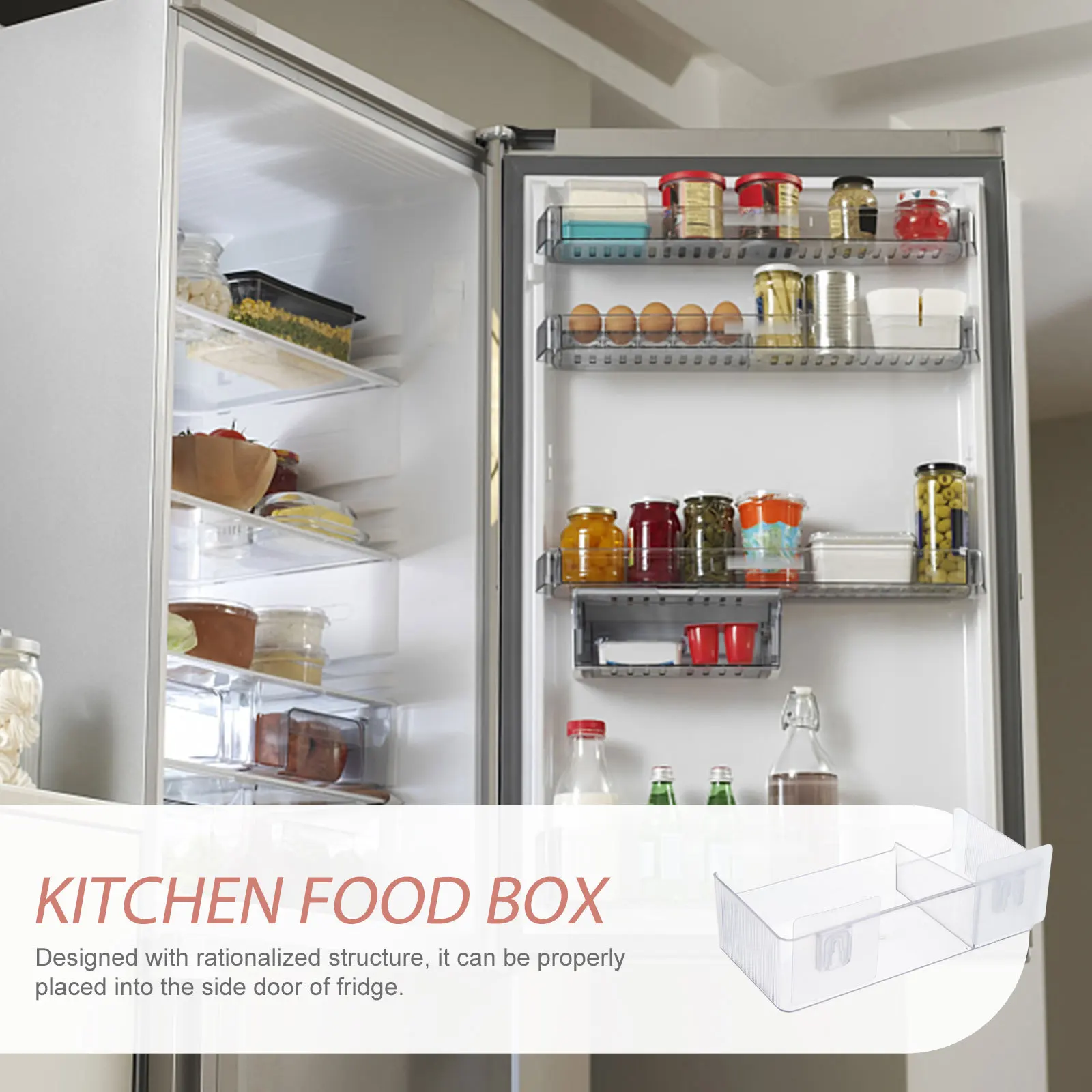 

Freezer Organizer -Resistant Refrigerator Side Door Box Fridge Storage Solution Vegetable Fruit Snack Holder