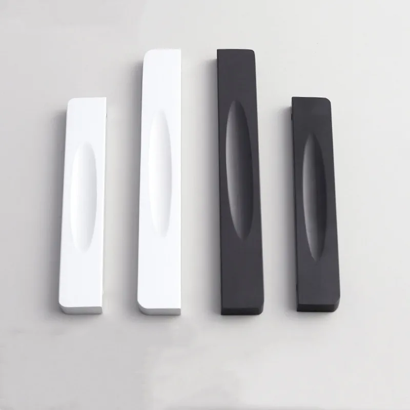 Modern Simple Aluminum Alloy Furniture Handle Black Home Decoration Wardrobe Door Handle Matte Cabinet Drawer Knob