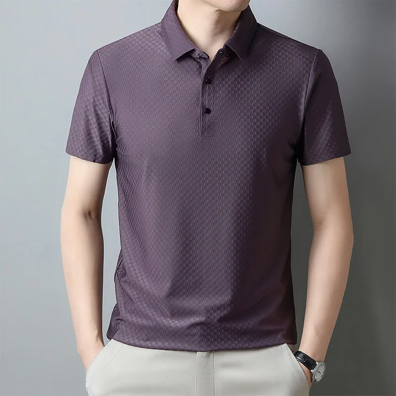 Fashion Lapel Button Solid Color Business Polo Shirts Men's Clothing 2024 Summer New Loose Casual Pullovers All-match T-Shirt