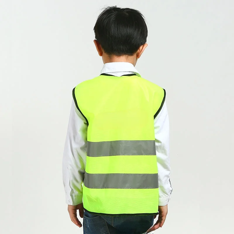 Kids Reflecterende Kleding Kinderen Beschermende Vest Hoge Zichtbaarheid Geel Fluorescerende Veiligheid Vest Voor Outdoor Running Sport