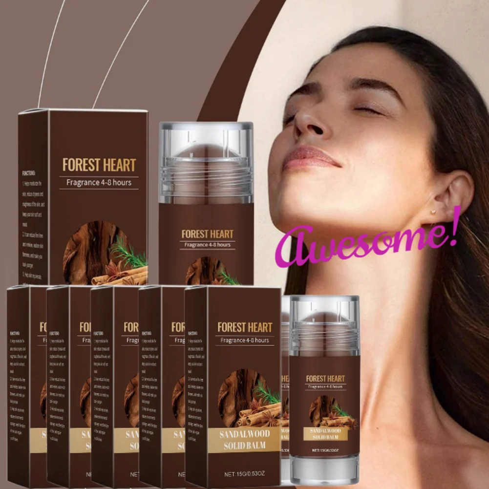 백단향 향수 밤 오래 지속되는 바디 향기 유혹 유혹 매력적인 매력 천연 향수 탈취제 솔리드 스틱