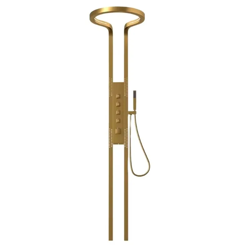 Luxury Bathroom Rain Shower Head Wall Mounted Shower Panel System Mixer Grey Black Gold Bathroom Shower Set