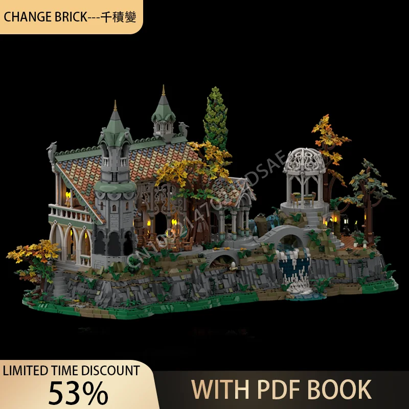 MOC 3640PCS Rivendell BASE UPGRADE Medieval Castle Education Creative Children Brick Toy Birthday Building Christmas Gift Blocks