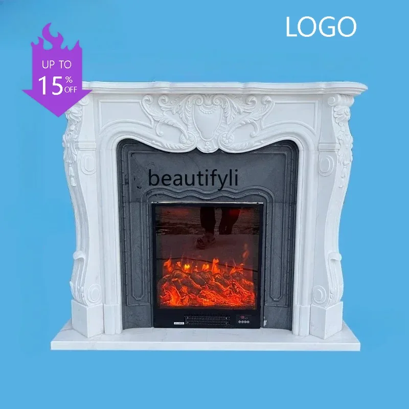 PPP cqyMarble fireplace white marble European stone caring retro interior entrance decoratie cabinet ornament stone firepla