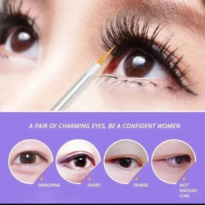 Wimpernwachstumsserum – schnelle Verlängerung, Locken, Verdickung, wasserdicht, langlebig, sanft, zertifiziert, Unisex
