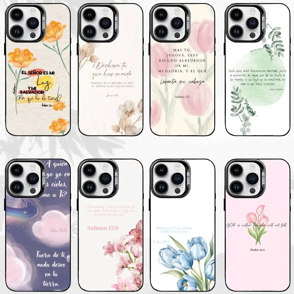 

S-Spanish Bible Verse Jesus Phone Case For iPhone17,16,15,14,13,12,11 Plus,Pro Max Black Matte Shockproof Cover